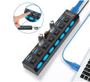 Hub USB 2.0 com 7 portas para pendrive externo